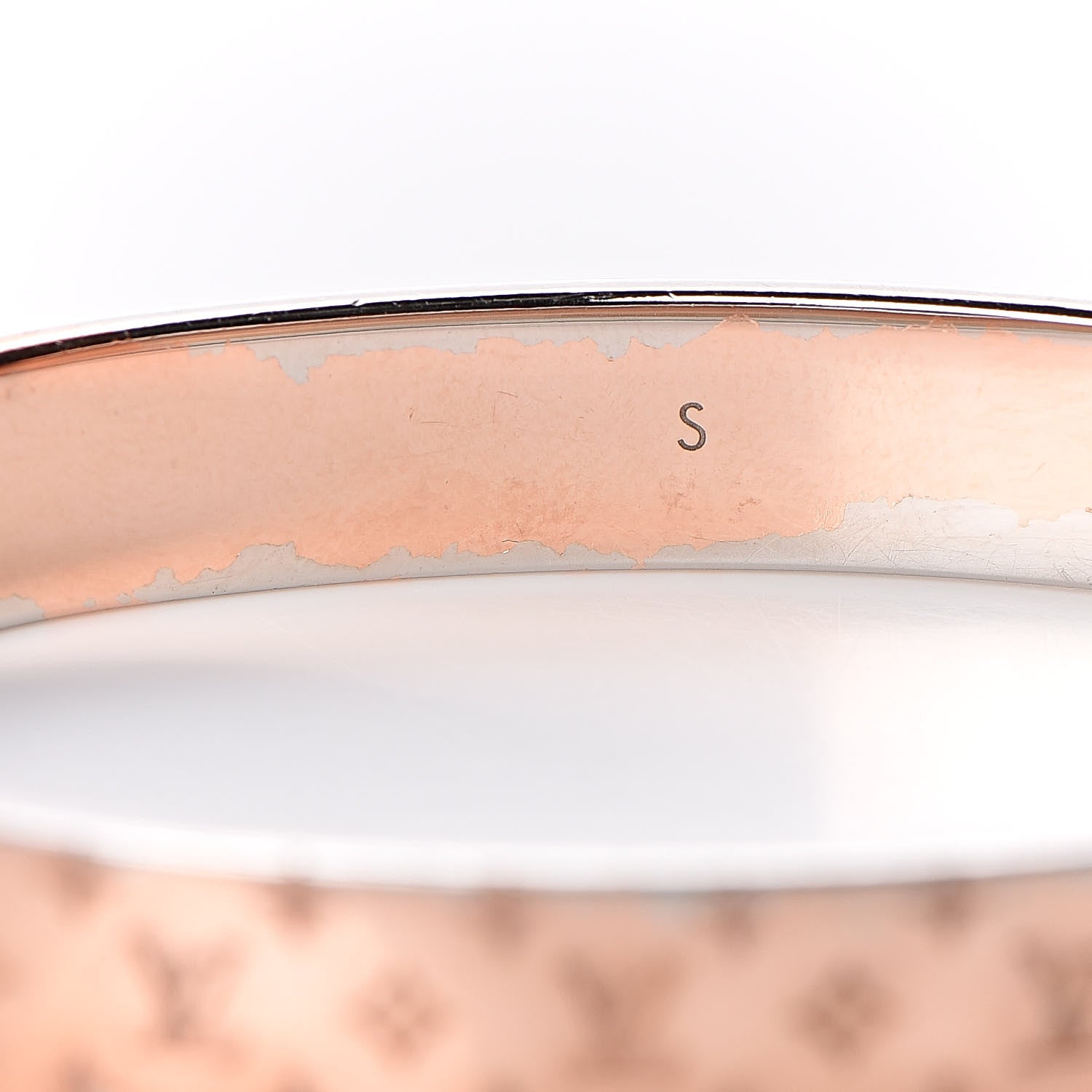 Louis Vuitton Monogram Nanogram Cuff S Pink Gold 4 of 6