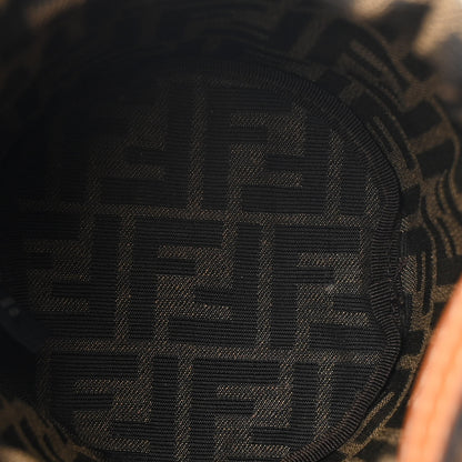 Fendi Paglia Chicco Riso Fabric Jacquard FF 1974 Vitello Grace Mini Step Out Bucket Bag Alchemy Tabacco Brandy 5 of 10