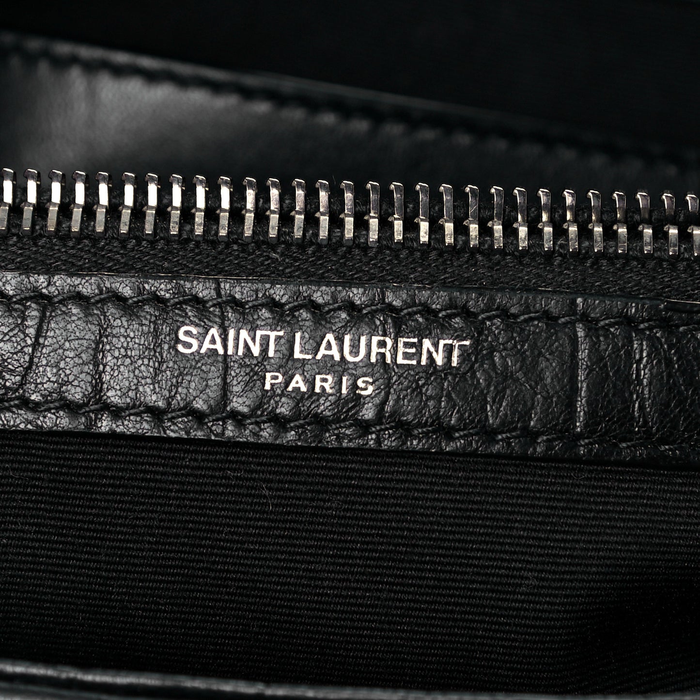 Calfskin Crocodile Embossed Medium West Hollywood Monogram Fold-Over Black