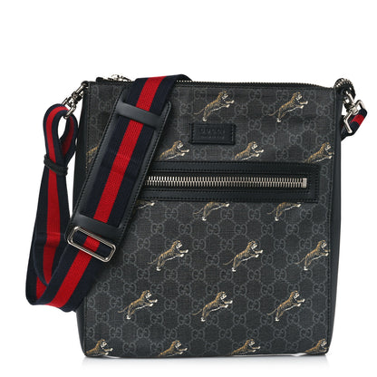 Gucci GG Supreme Monogram Tigers Web Messenger Bag Black Multicolor 1 of 9