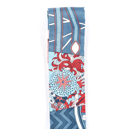 Hermes Silk De l'Ombrelle Aux Duels Twilly Bleu Moyen Rose Pale 3 of 4