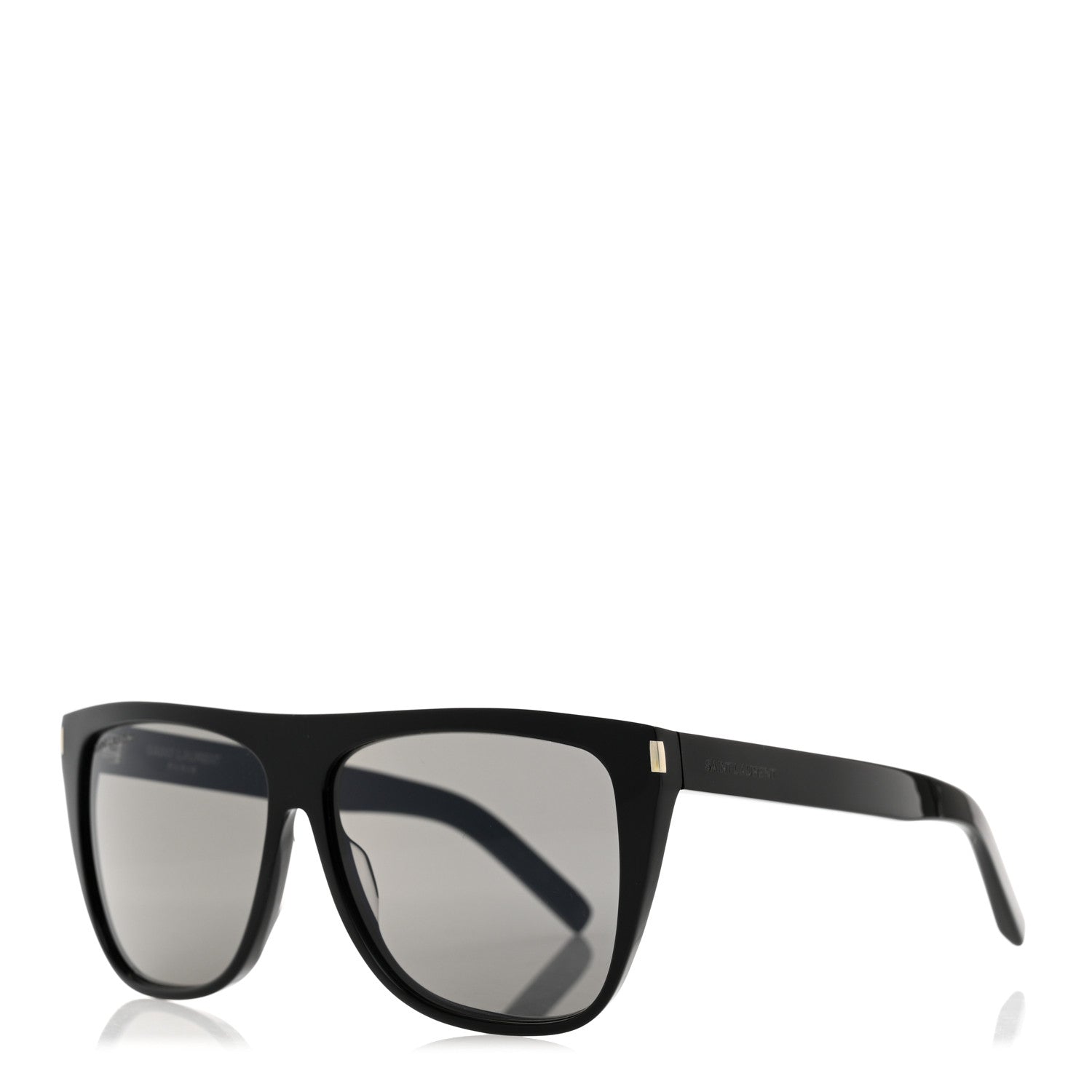 Saint Laurent Acetate Flat Top Sunglasses SL1 Black 1 of 8