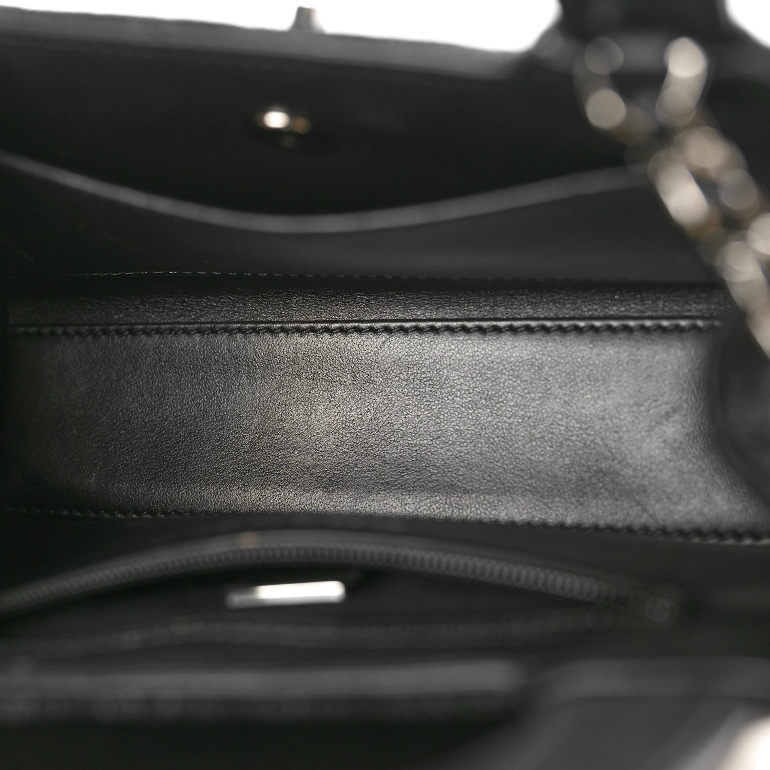 Chanel Printed Denim Quilted Nano Kelly Shopper Black Grey 5 of 10