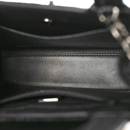 Chanel Printed Denim Quilted Nano Kelly Shopper Black Grey 5 of 10