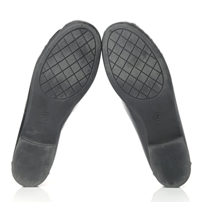 Chanel Crackled Patent Calfskin CC Mocassin Loafers 38.5 Black 5 of 11