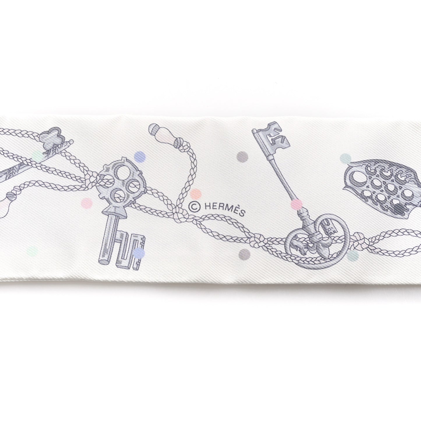 Silk Les Cles A Pois Twilly White Gris Acier
