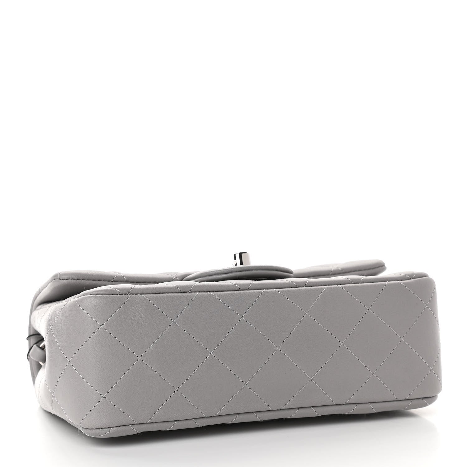 Chanel Lambskin Quilted Mini Rectangular Flap Grey 4 of 11
