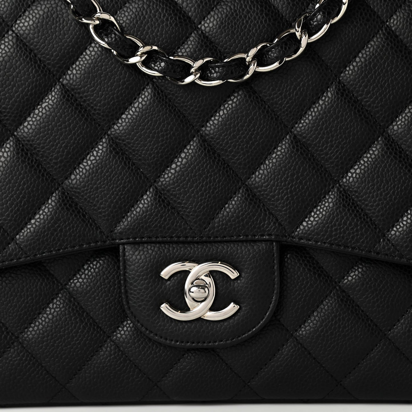 Caviar Quilted Jumbo Single Flap Black