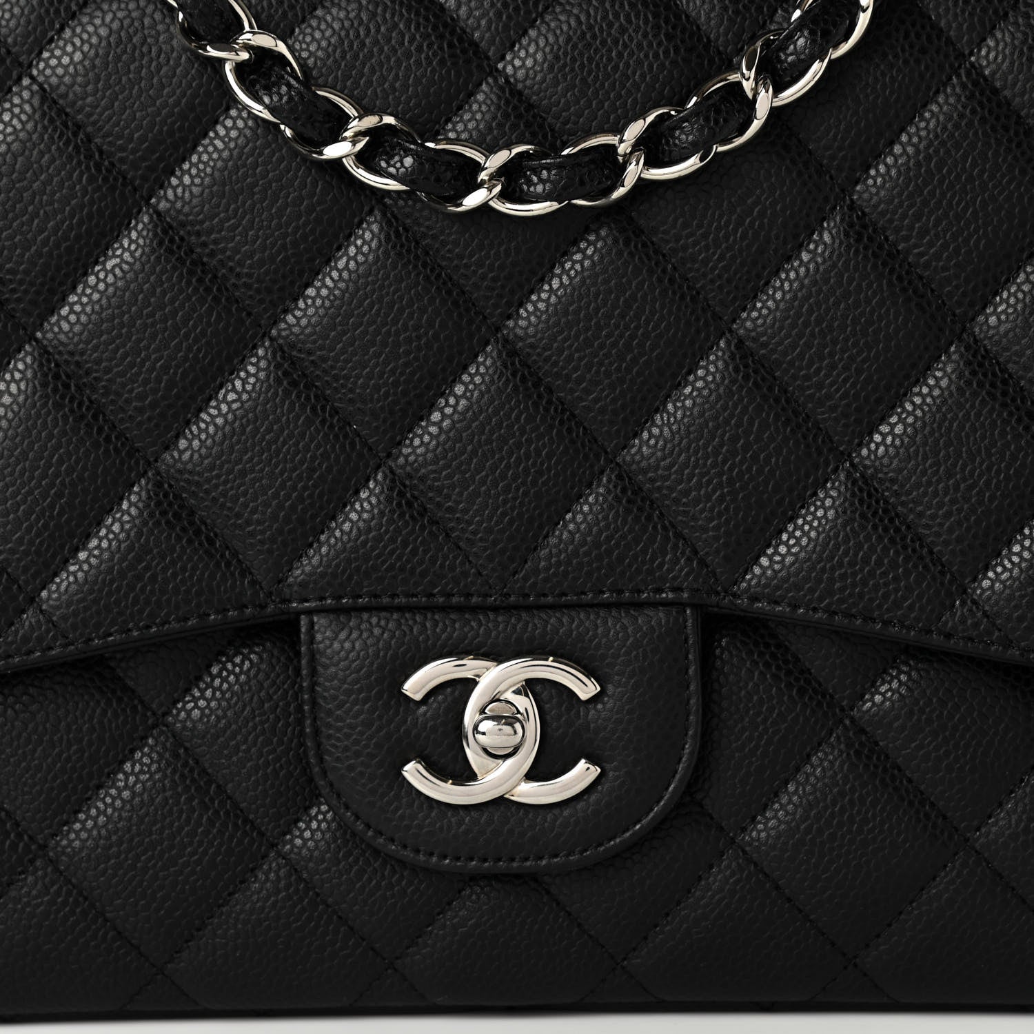 Chanel Caviar Quilted Jumbo Single Flap Black 8 of 11