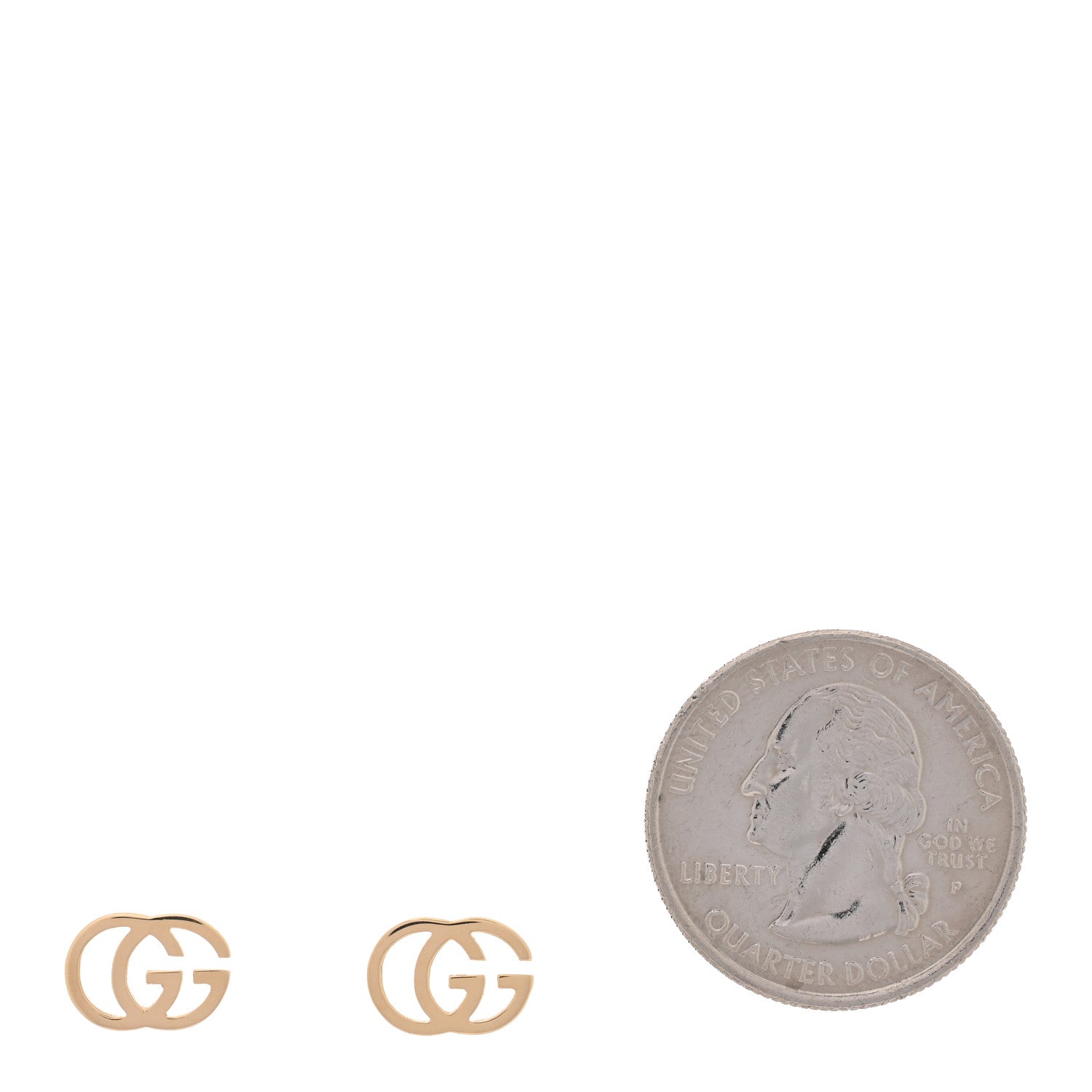 Gucci 18K Yellow Gold GG Tissue Stud Earrings 2 of 5