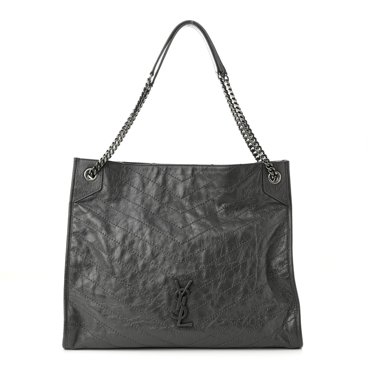 Crinkled Calfskin Matelasse Monogram Niki Shoulder Bag Storm