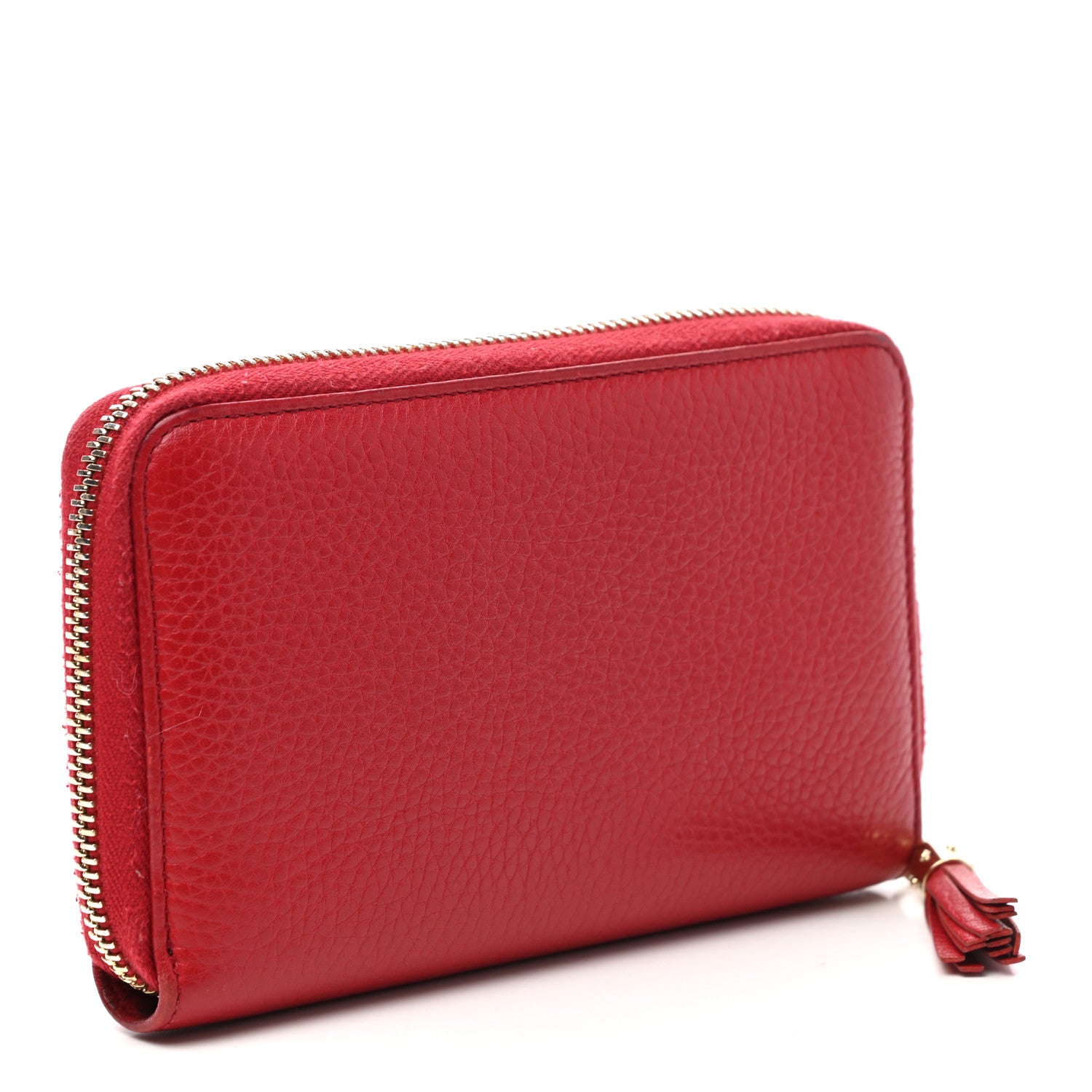 Gucci Pebbled Calfskin Medium Soho Zip Around Wallet Red 3 of 7