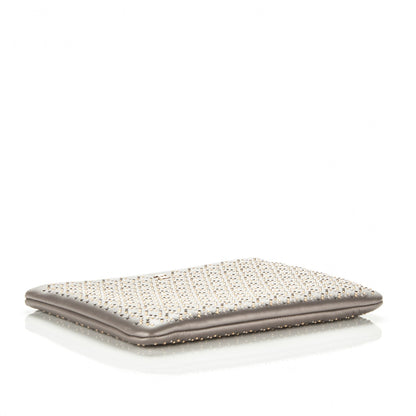 Chanel Metallic Lambskin Studded Cosmetic Case Grey 4 of 6