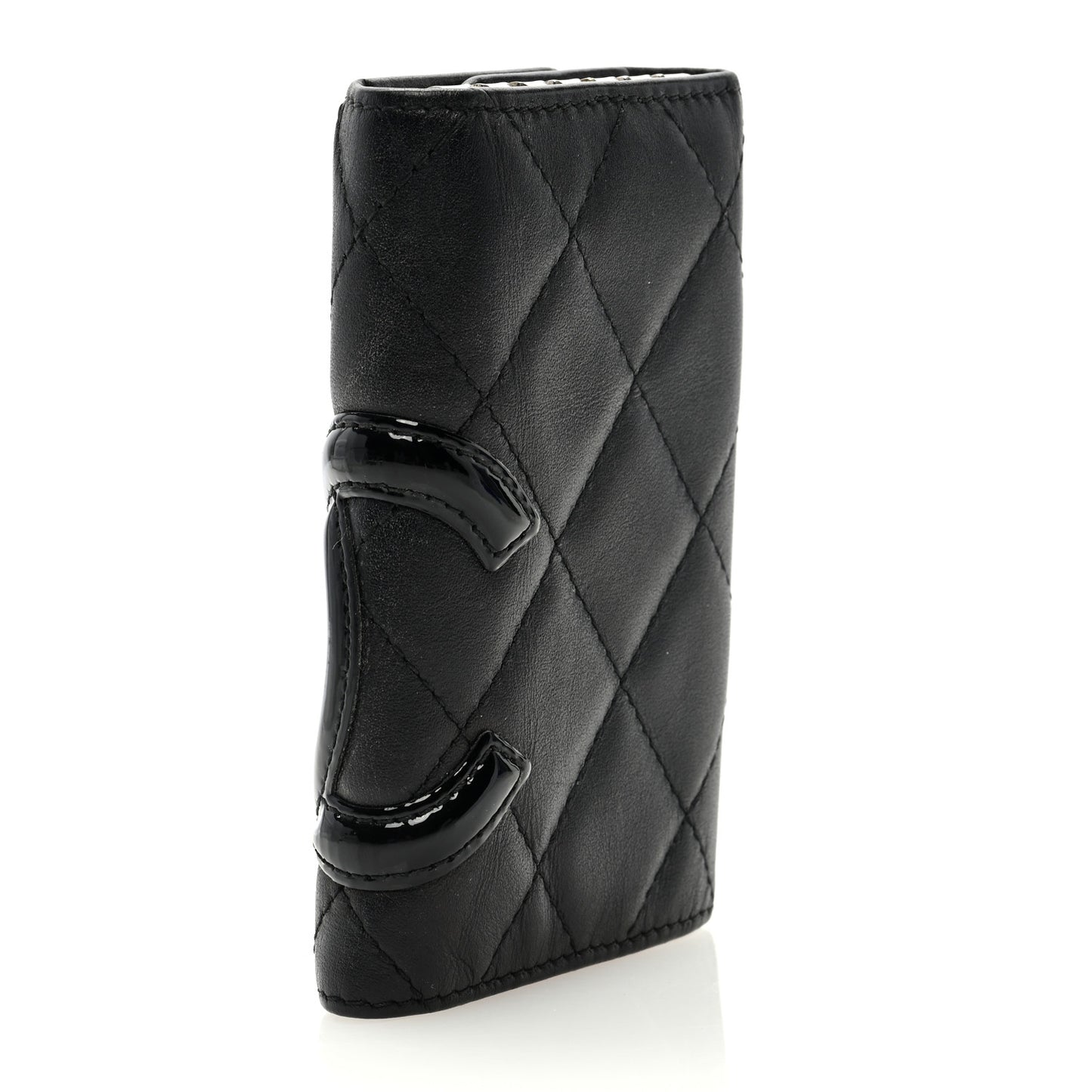 Calfskin Quilted Cambon 6 Key Holder Black
