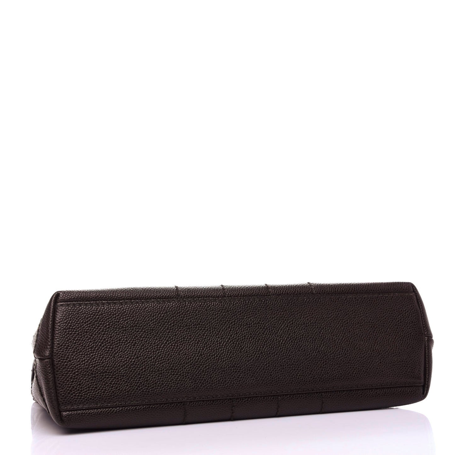 Caviar Square Stitched Medium Flap Brown
