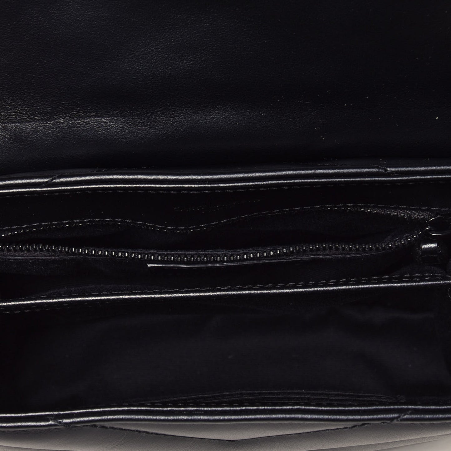 Calfskin Y Quilted Monogram Toy Loulou Crossbody Bag Black