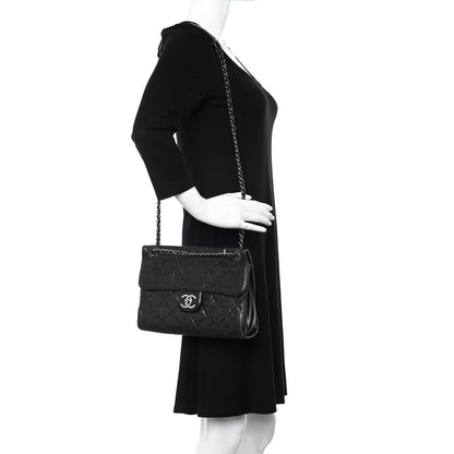 Chanel Crumpled Grained Calfskin Medium CC Crave Flap Black 2 of 14