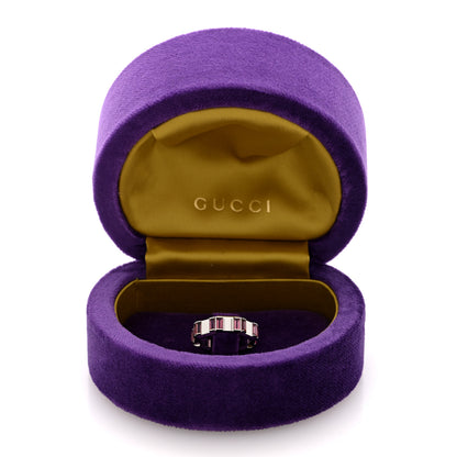 Gucci 18K White Gold Rubellite 7mm Link to Love Ring 51 5.75 5 of 5