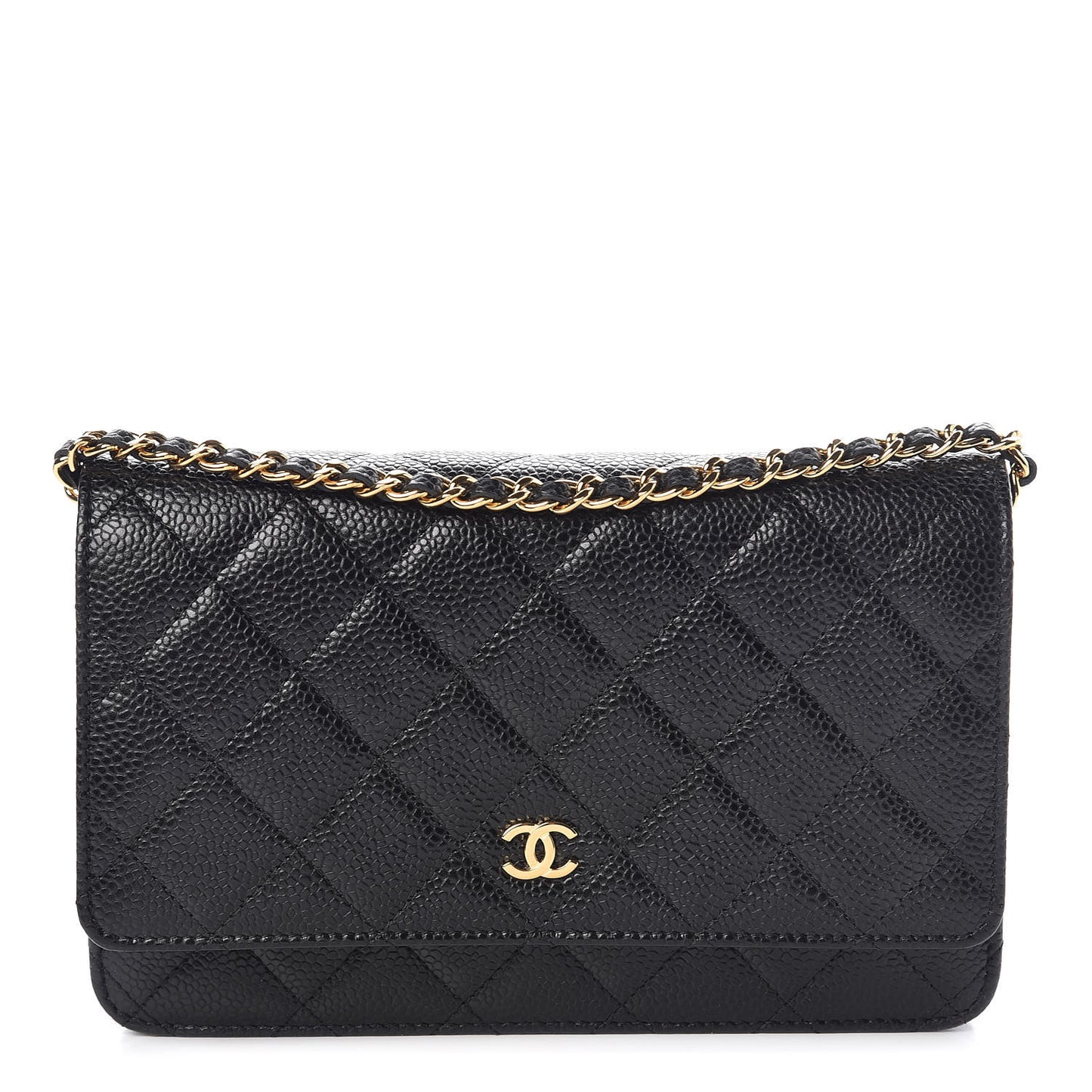Caviar Quilted Wallet On Chain WOC Black