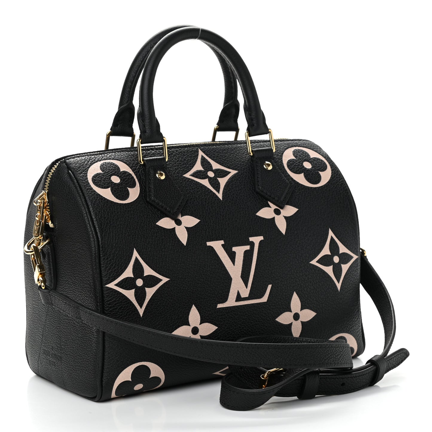Empreinte Monogram Giant Speedy Bandouliere 25 Black Beige