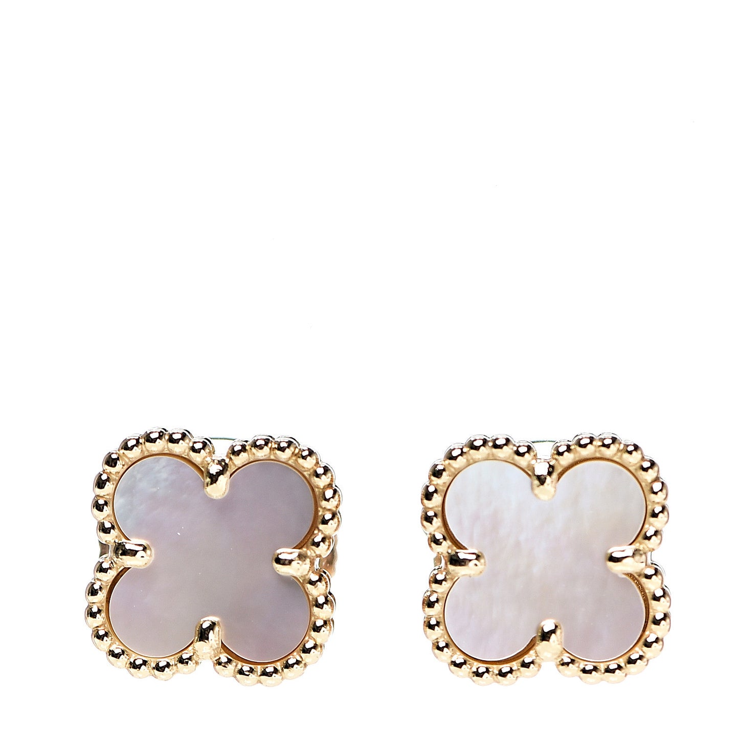 18K Yellow Gold Mother of Pearl Sweet Alhambra Earrings