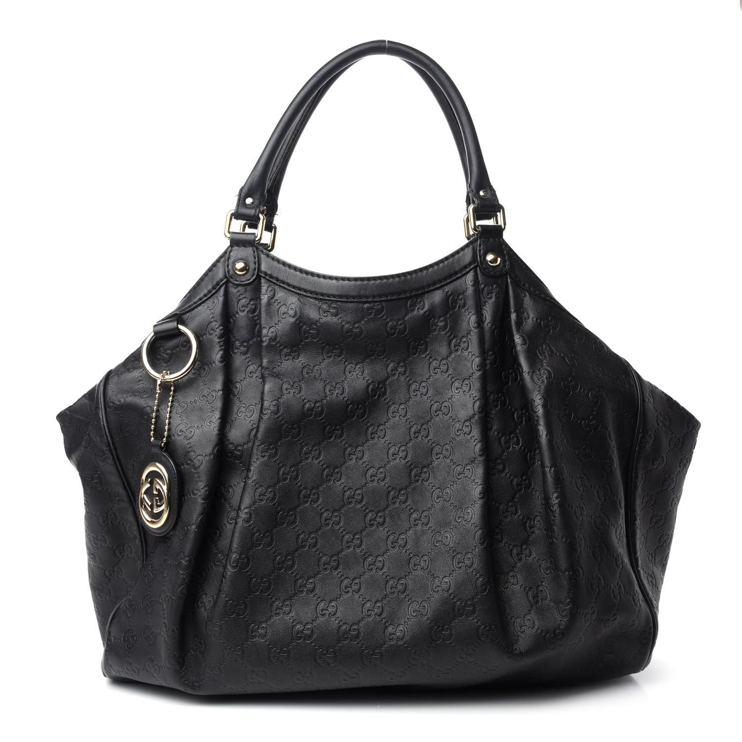 Guccissima Large Sukey Tote Black