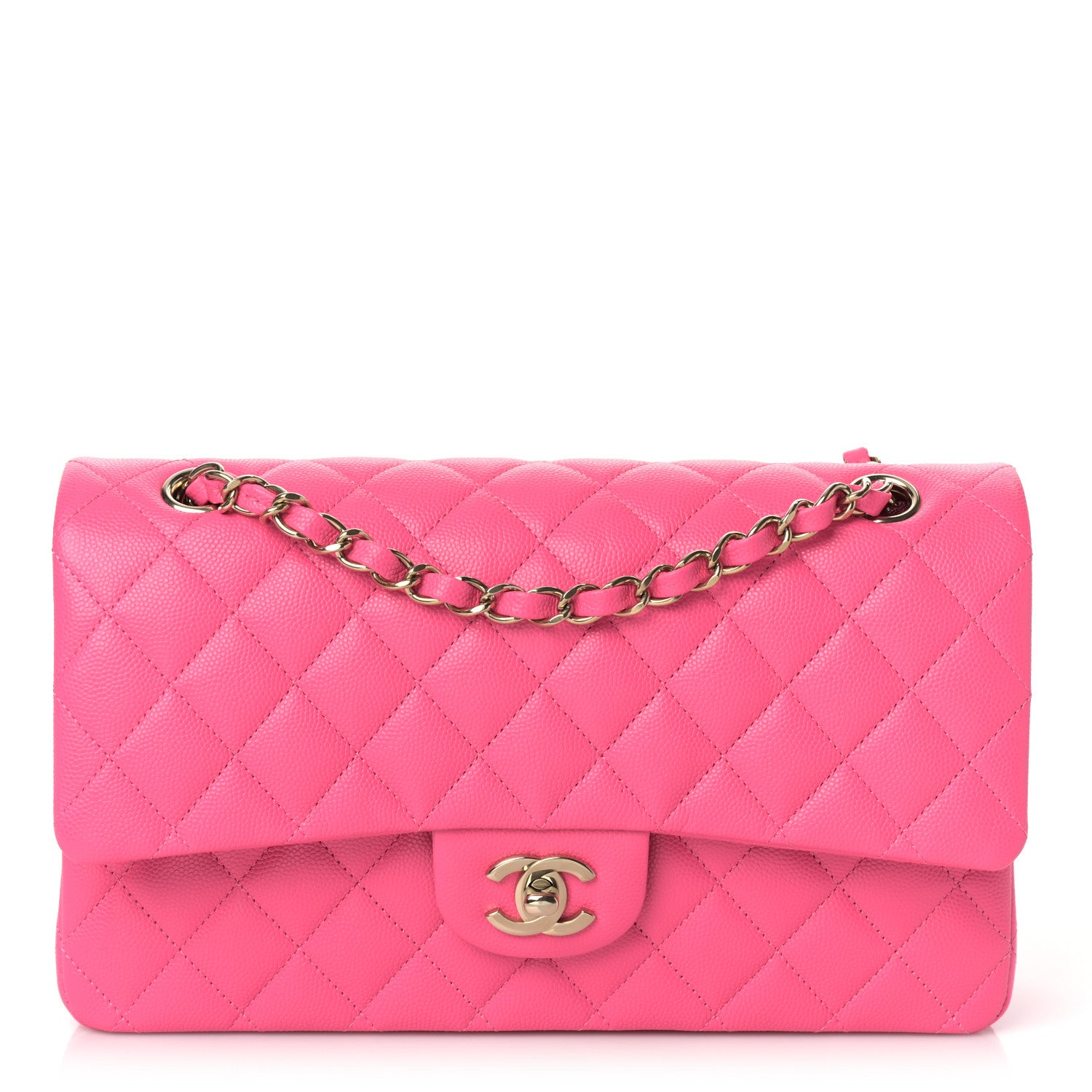 Chanel Caviar Quilted Medium Double Flap Pink 1 of 10