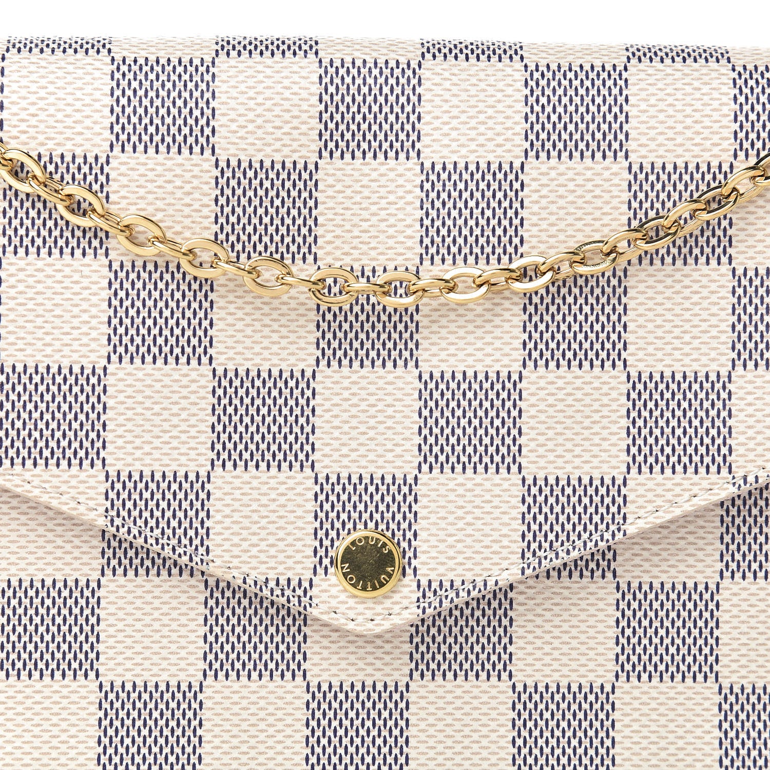 Louis Vuitton Damier Azur Pochette Felicie Chain Wallet Rose Ballerine 12 of 14