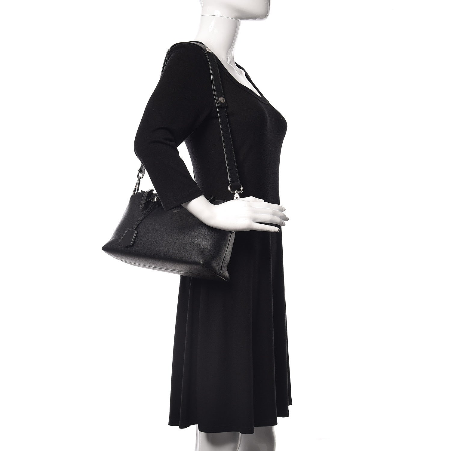 Fendi Vitello Dolce Marmol Medium By The Way Boston Bag Black 2 of 12
