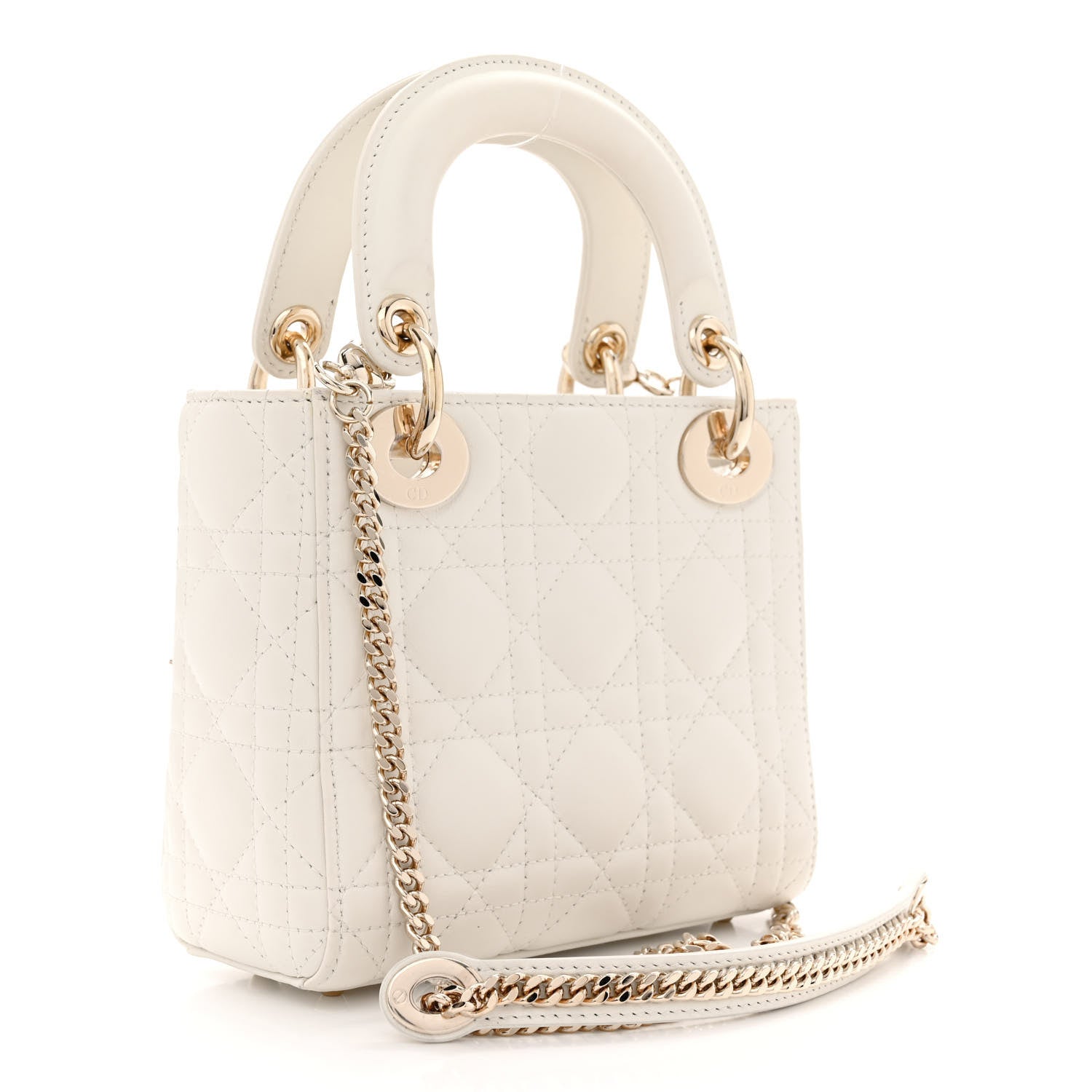 Christian Dior Lambskin Cannage Mini Lady Dior White 3 of 13
