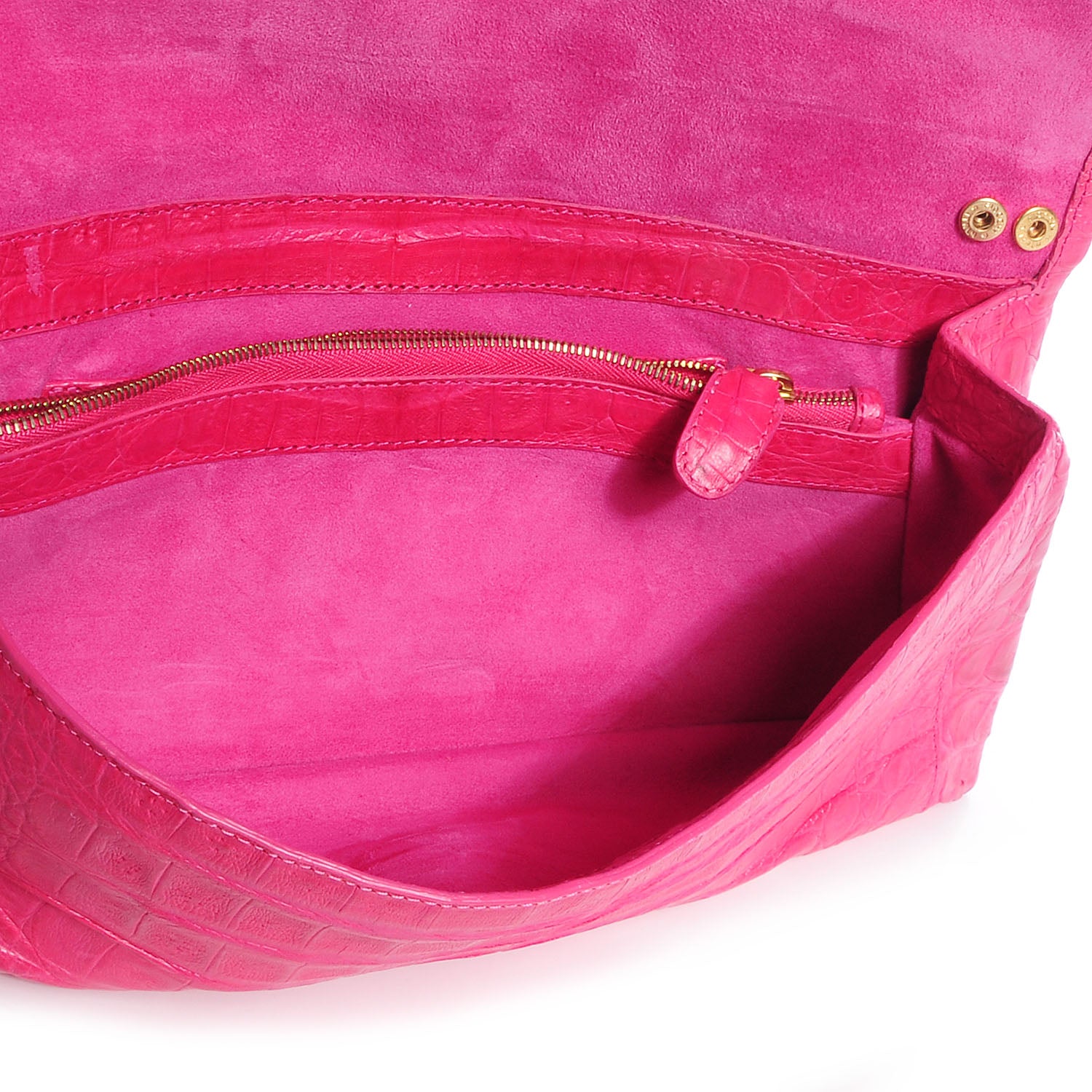 Nancy Gonzalez Crocodile Soft Flap Clutch Pink 5 of 7