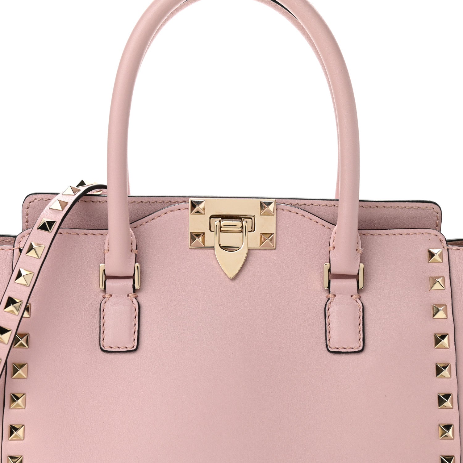 Valentino Garavani Vitello Small Rockstud Double Handle Tote Water Rose 6 of 9