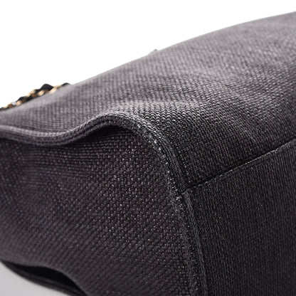Chanel Woven Straw Raffia Large Deauville Tote Black 9 of 9