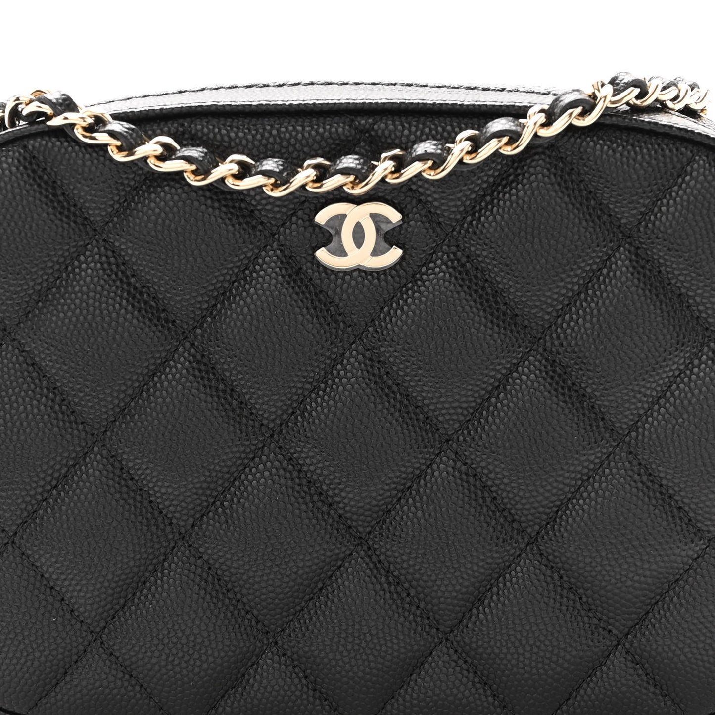 Caviar Quilted Vanity With Chain Black