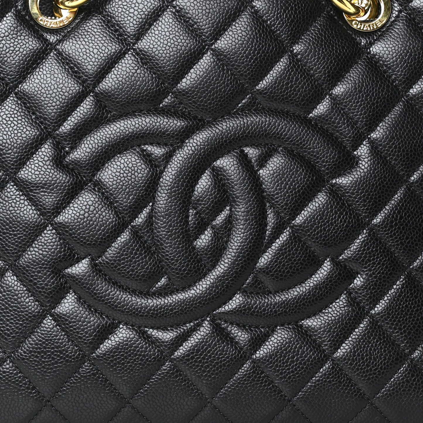 Caviar Quilted Grand Shopping Tote GST Black