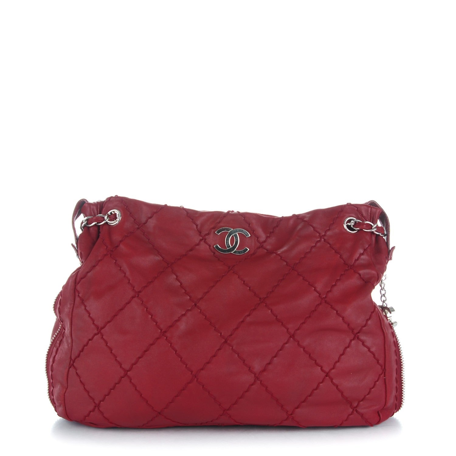 Chanel Calfskin Expandable Tote Red 1 of 8