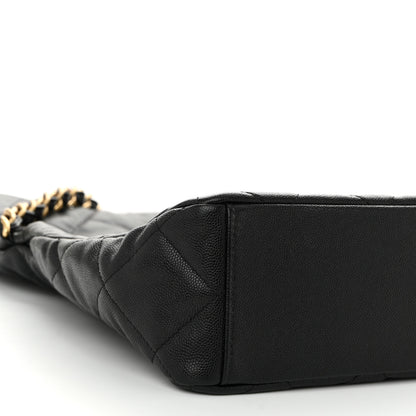 Chanel Caviar Quilted Fold Over Hobo Black 12 of 13