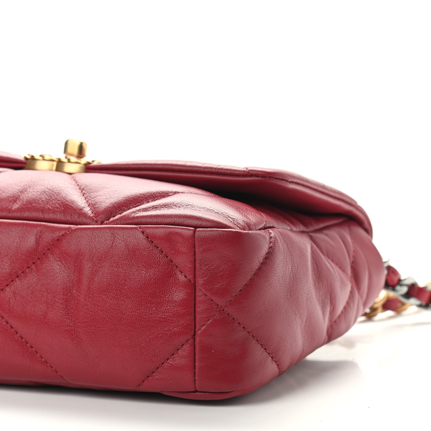 Chanel Goatskin Quilted Medium Chanel 19 Flap Red 9 of 9