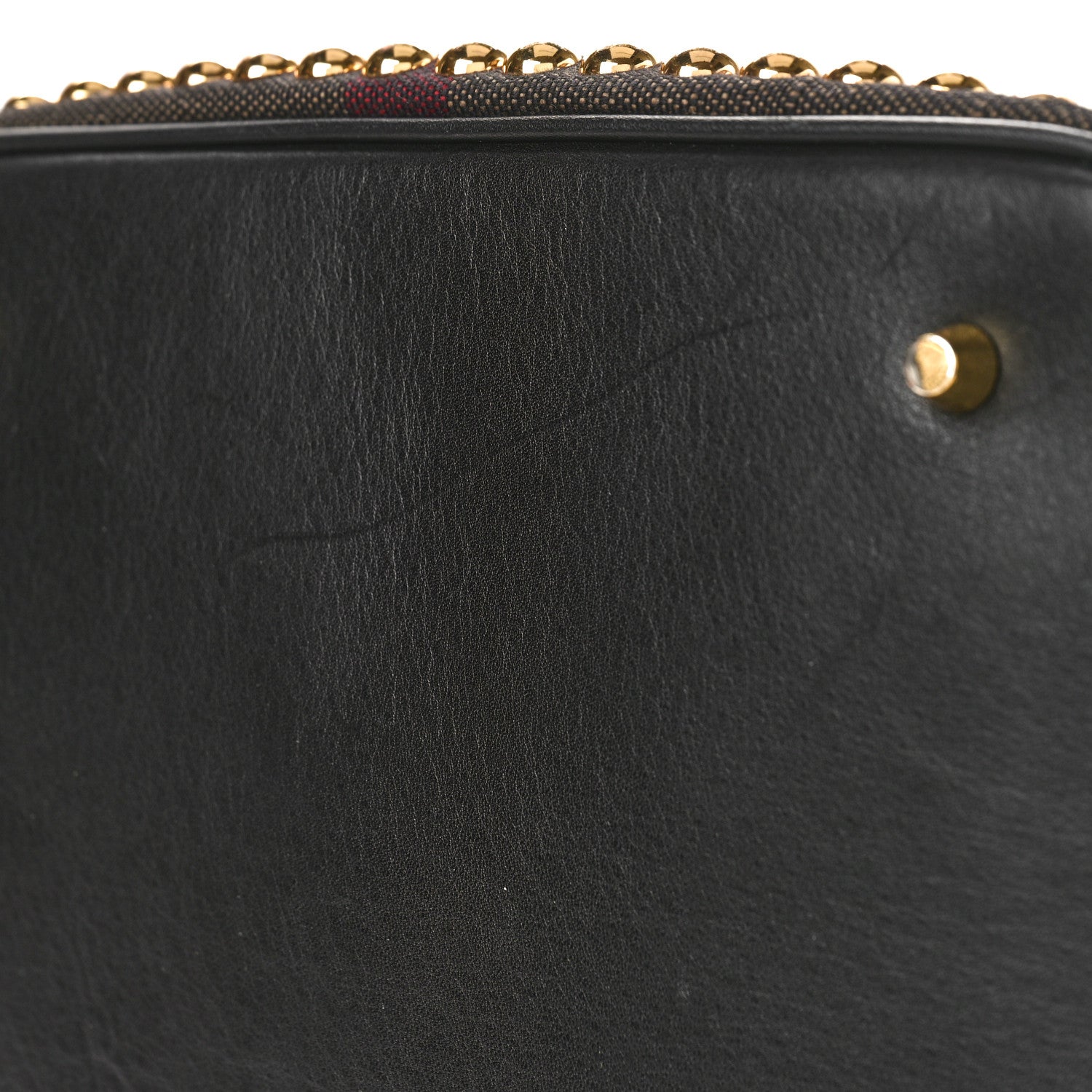 Burberry Canvas Mega Check Studded Medium Ashby Bucket Bag Black 9 of 10