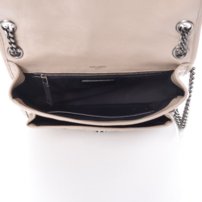 Saint Laurent Crinkled Calfskin Matelasse Monogram Medium Niki Chain Satchel Light Natural 6 of 11