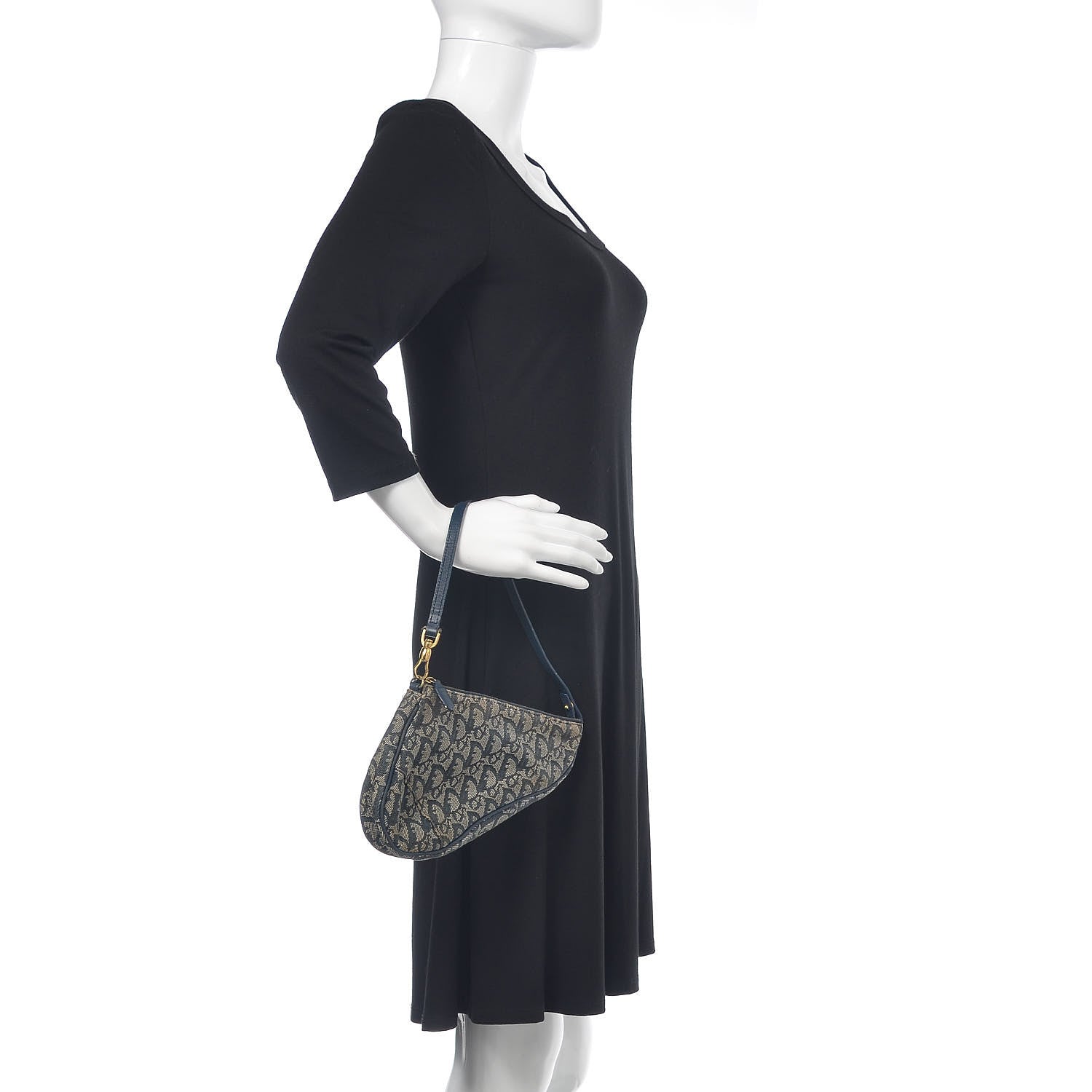Christian Dior Monogram Mini Saddle Pochette Navy 2 of 14
