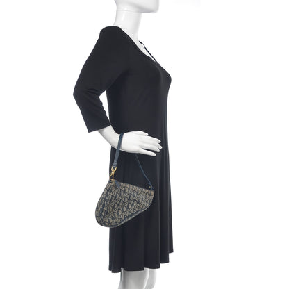 Christian Dior Monogram Mini Saddle Pochette Navy 2 of 14