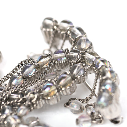 Chanel Beaded Chain CC Brooch Silver 6 of 6