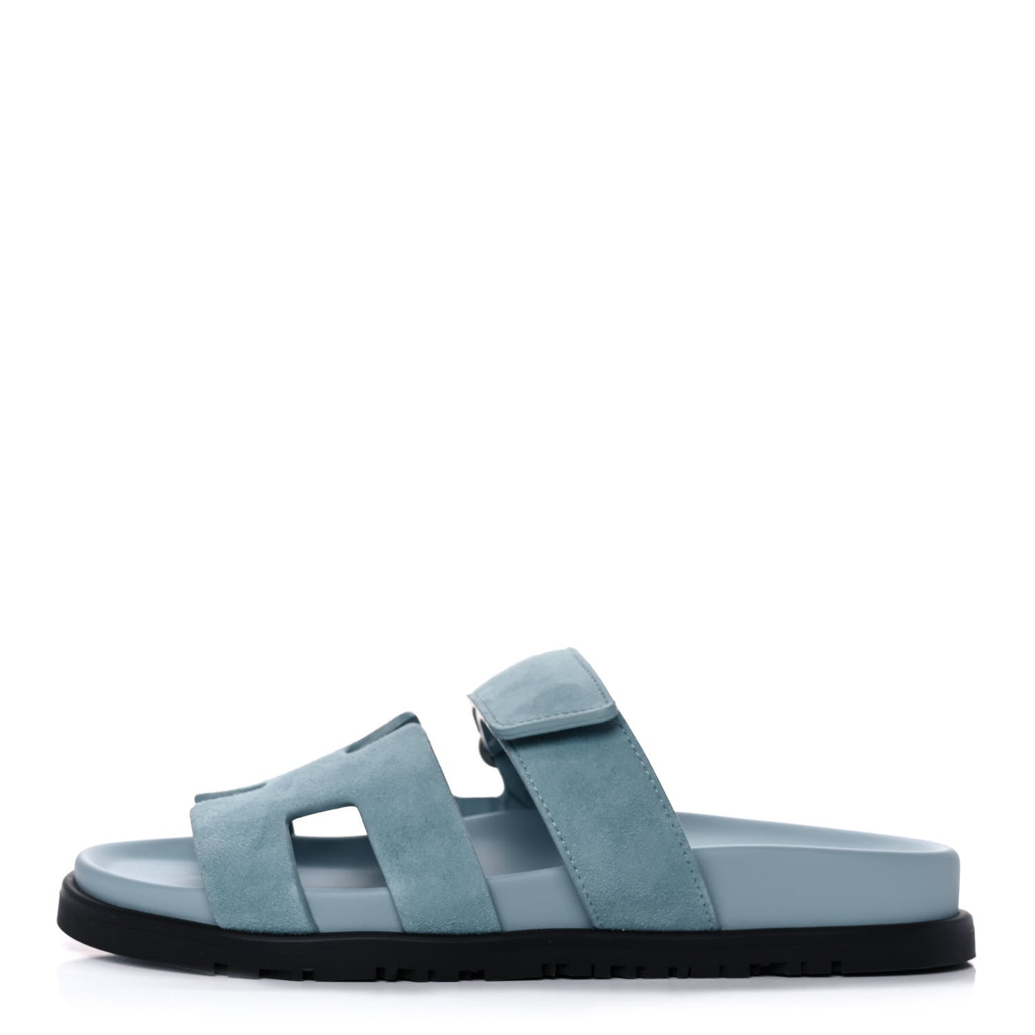 Hermes Suede Goatskin Womens Chypre Sandals 36.5 Vert d'eau 1 of 8