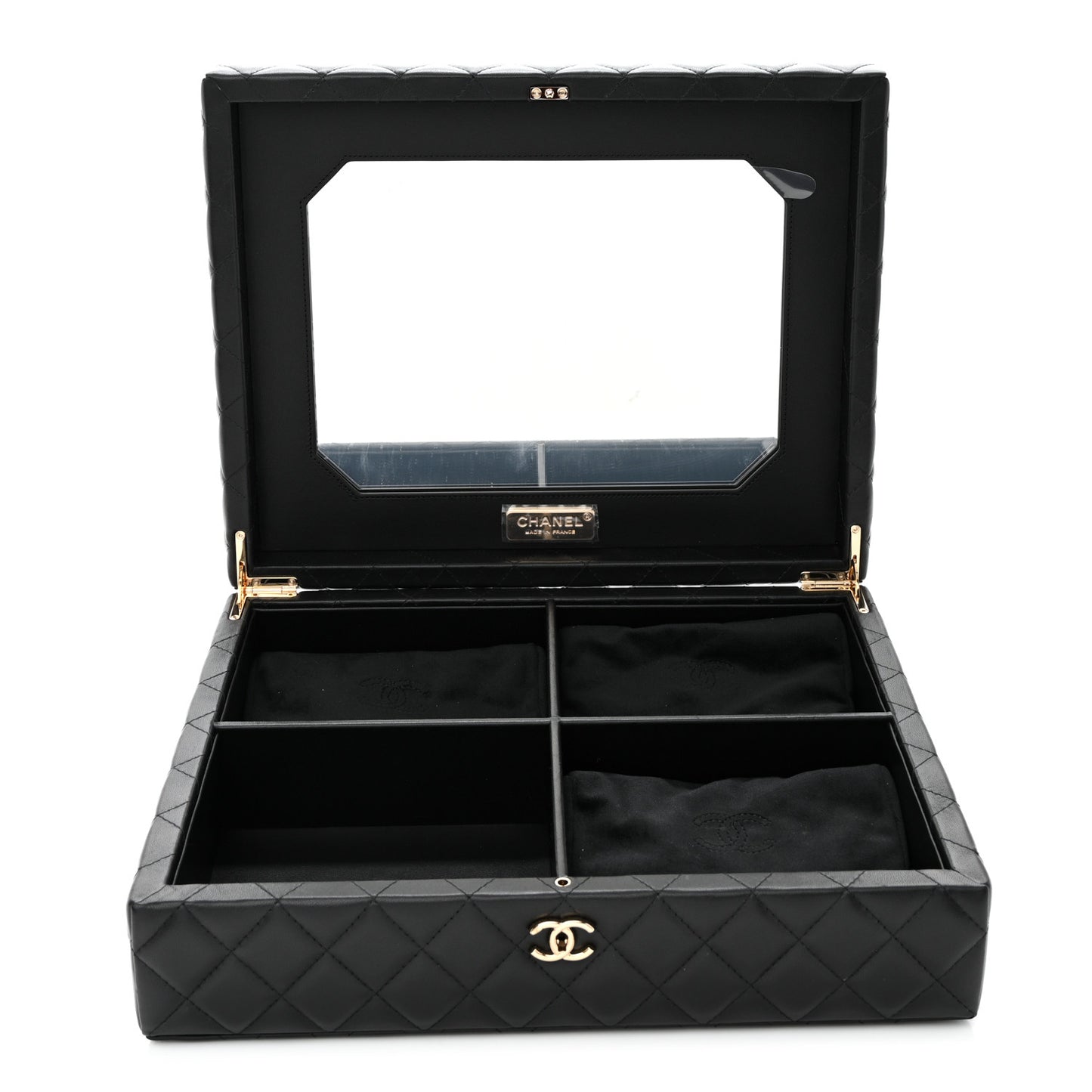 Lambskin Calfskin Tweed Success Story Set of 4 Minis Bags Black