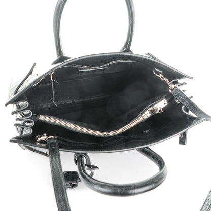 Saint Laurent Calfskin Crocodile Embossed Small Sac de Jour Black 5 of 7