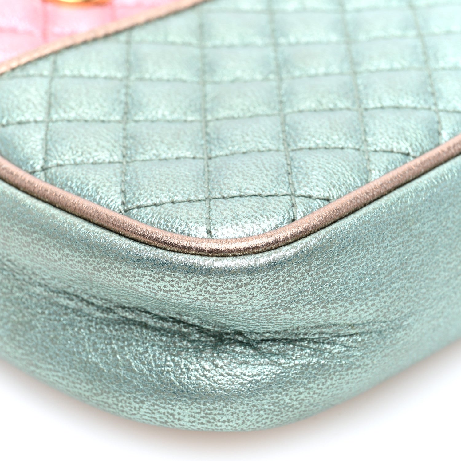 Gucci Laminated Nappa Trapuntata Mini Zumi Dome Shoulder Bag Rosa Lago Rame 9 of 10
