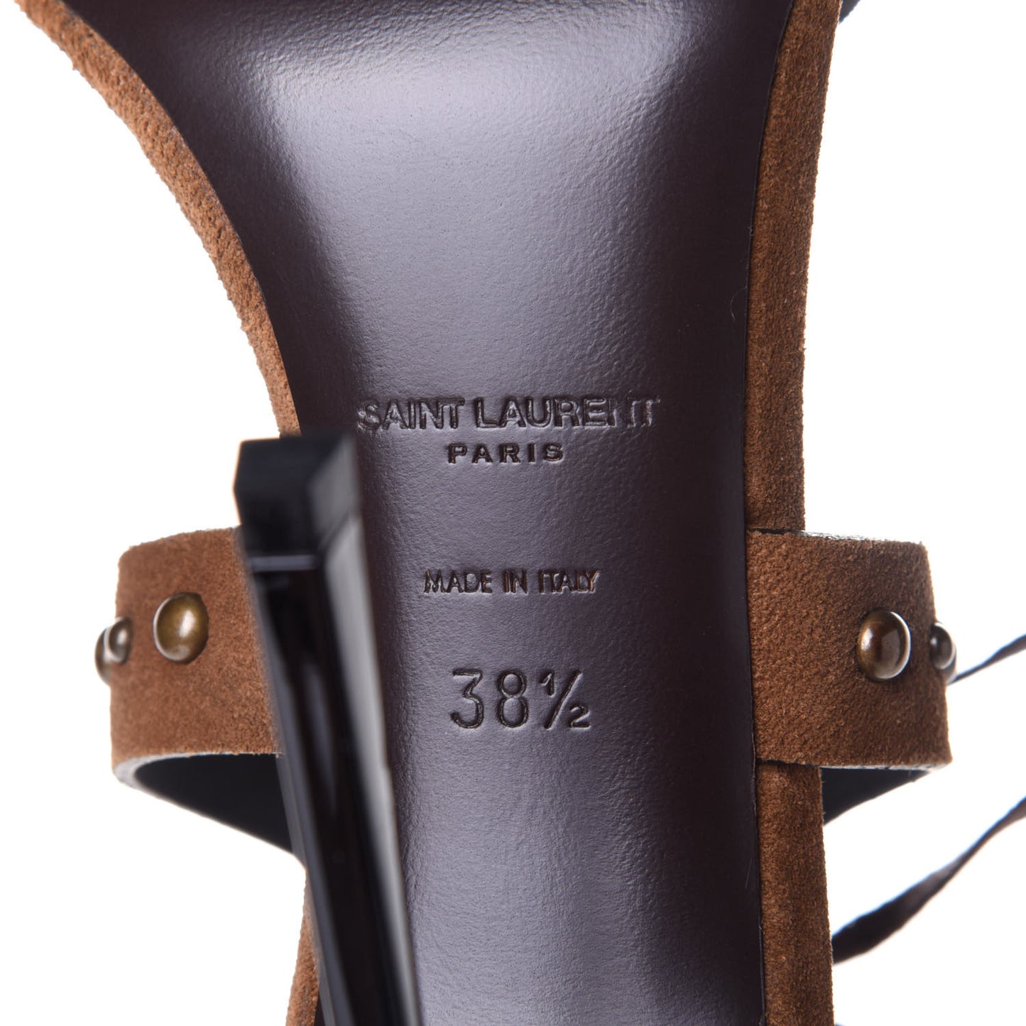 Suede Studded Iris Sandal Pumps 38.5 Brown