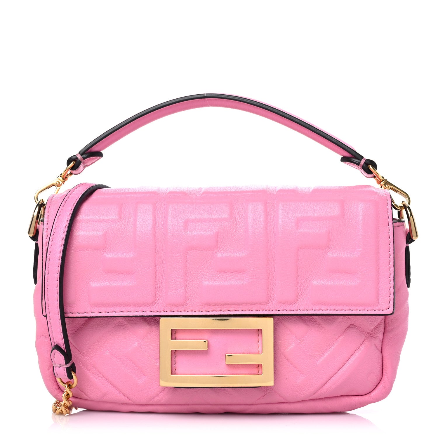 Fendi Nappa FF 1974 Embossed Mini Baguette Lollypop 1 of 13