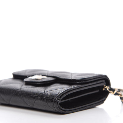 Chanel Caviar Quilted Flap Card Holder On Chain Black 7 of 9